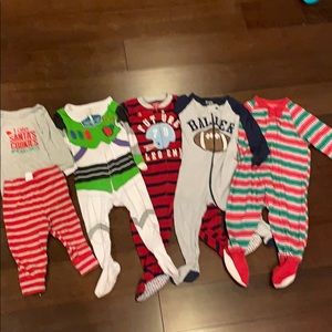 Lot of 5 boys 12 month pajamas!